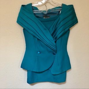 Alex Evenings 2-Piece Teal Skirt Set
